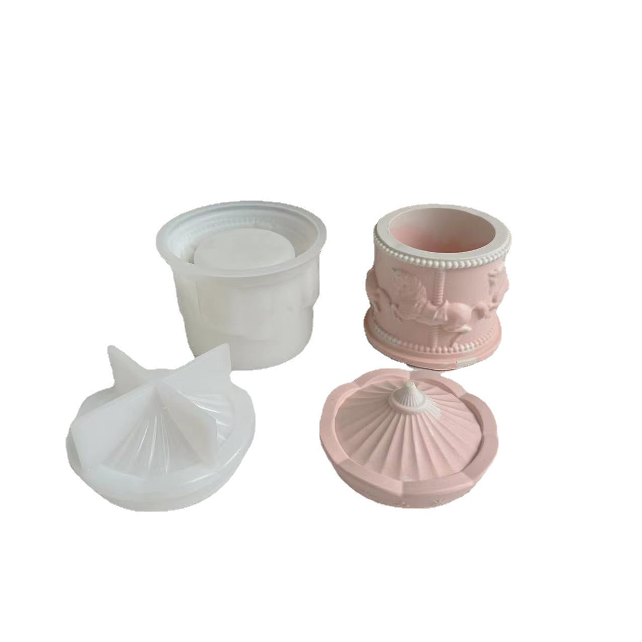 Carousel Storage Tank Silicone Mold – DIY Candle & Plaster Mold