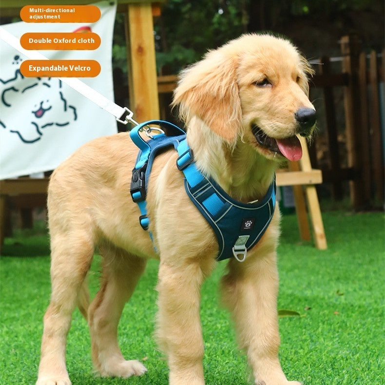 Vest-Style Dog Harness – Double Oxford Cloth Adjustable Velcro for Medium & Large Dogs