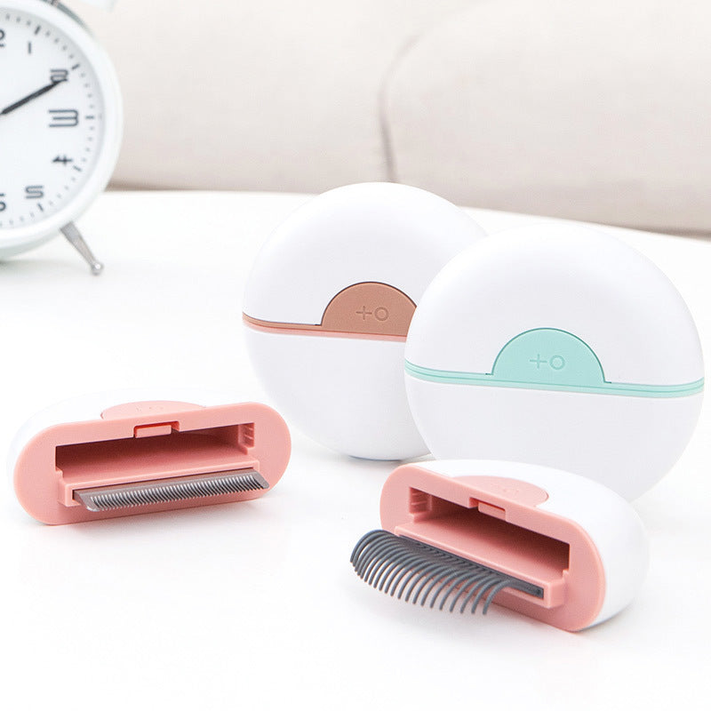 2-in-1 Cat & Dog Grooming Comb – Self-Cleaning Pet Brush for Matted Hair