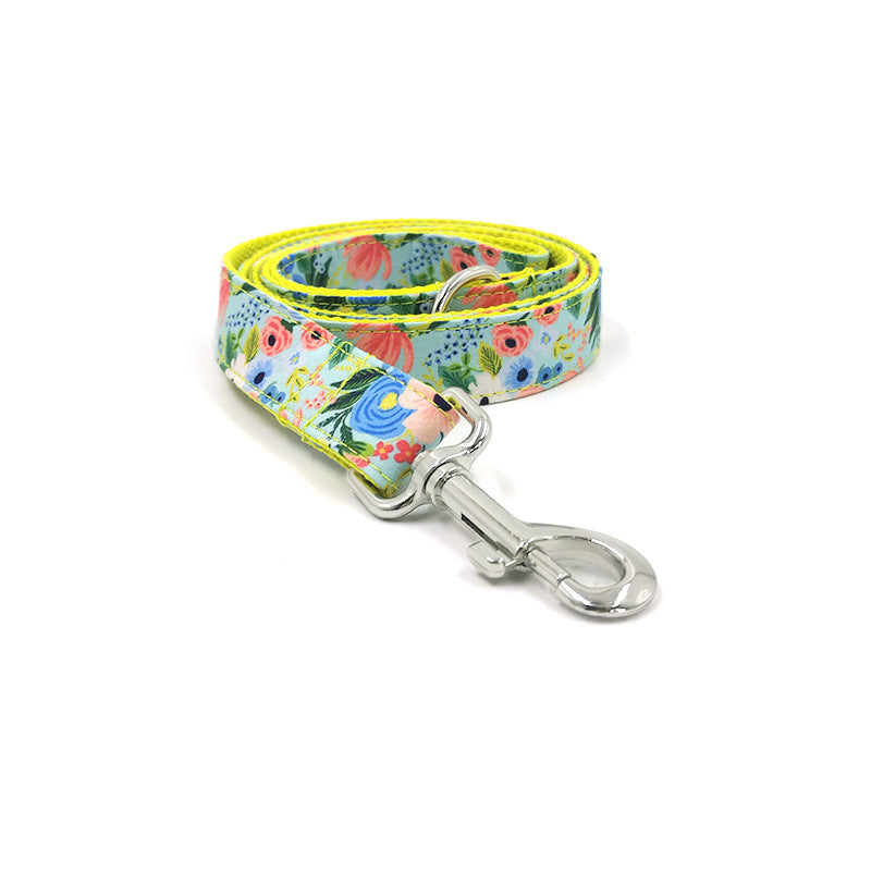 Floral Dog Collar & Leash Set | Cute Garden Print with Secure Metal Buckle for Small & Medium Dogs