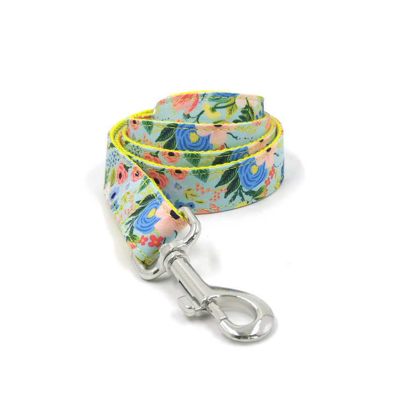 Floral Dog Collar & Leash Set | Cute Garden Print with Secure Metal Buckle for Small & Medium Dogs