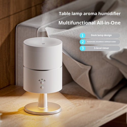 2-in-1 Desk Lamp & Ultrasonic Humidifier – Silent Night Light with Timer for Bedroom