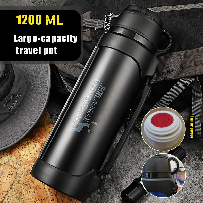 Large Insulated Stainless Steel Water Bottle with Handle – 1200ml & 1900ml, 5 Colors