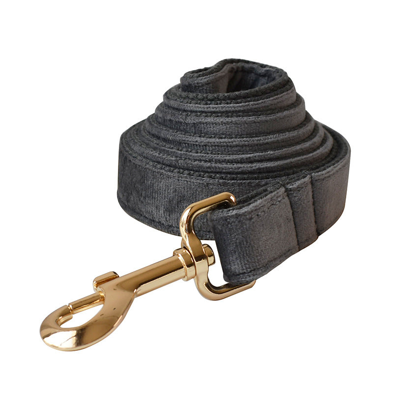 Classic Dog Collar & Leash Set – Durable Nylon with Gold Metal Buckle