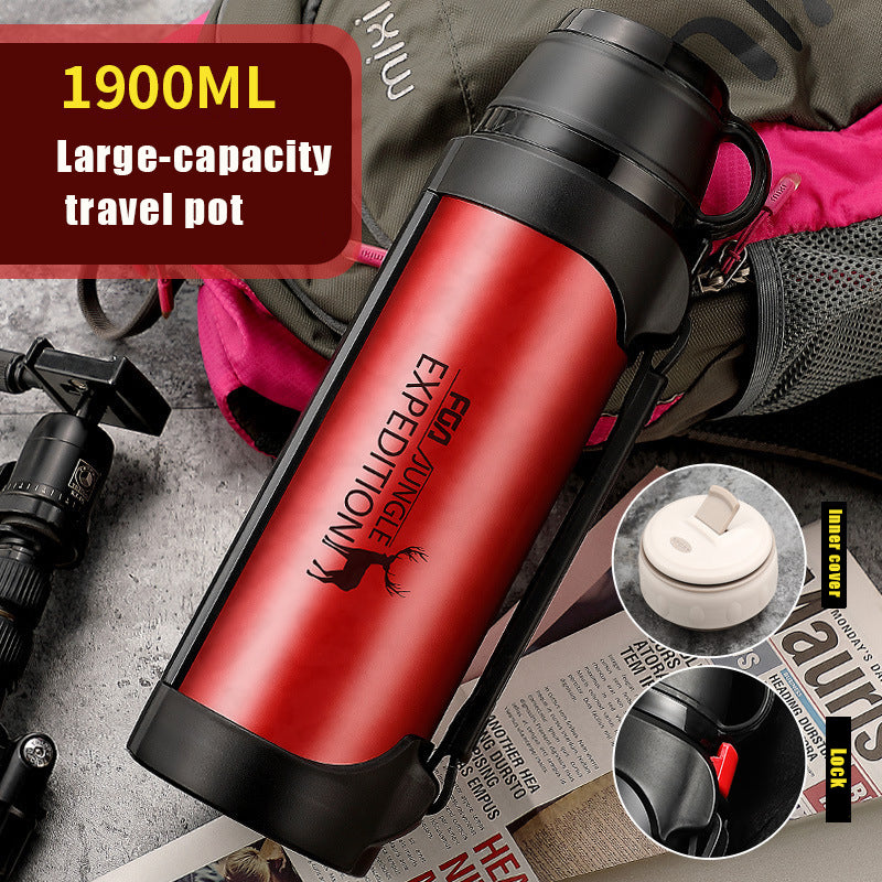 Large Insulated Stainless Steel Water Bottle with Handle – 1200ml & 1900ml, 5 Colors