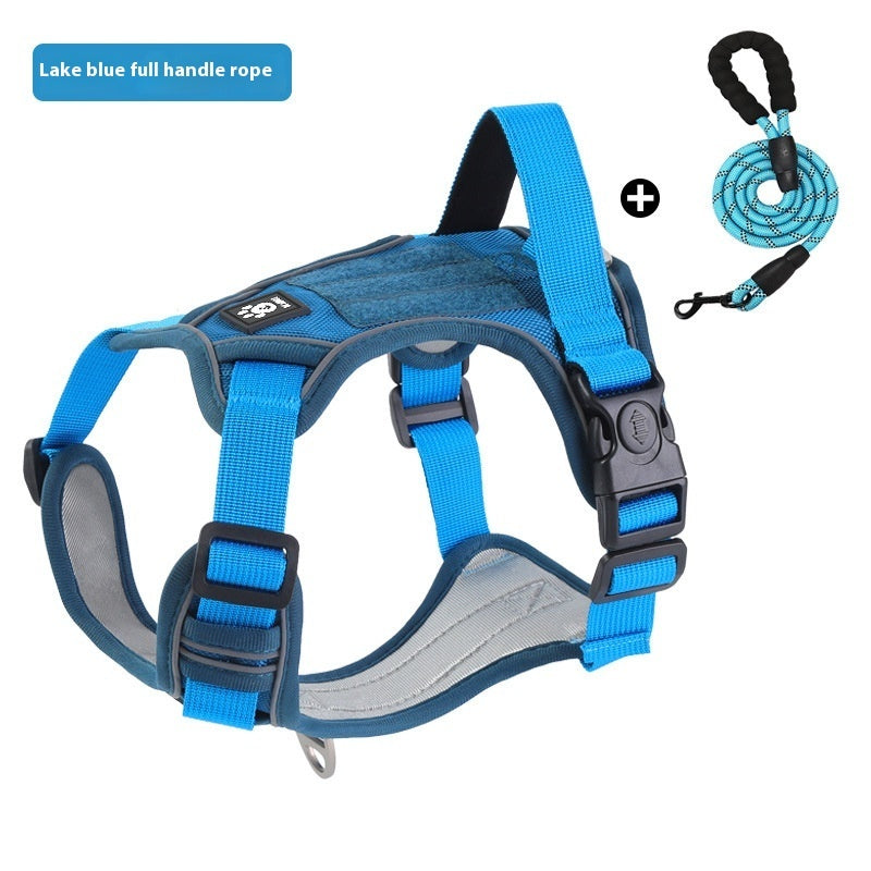 Vest-Style Dog Harness – Double Oxford Cloth Adjustable Velcro for Medium & Large Dogs