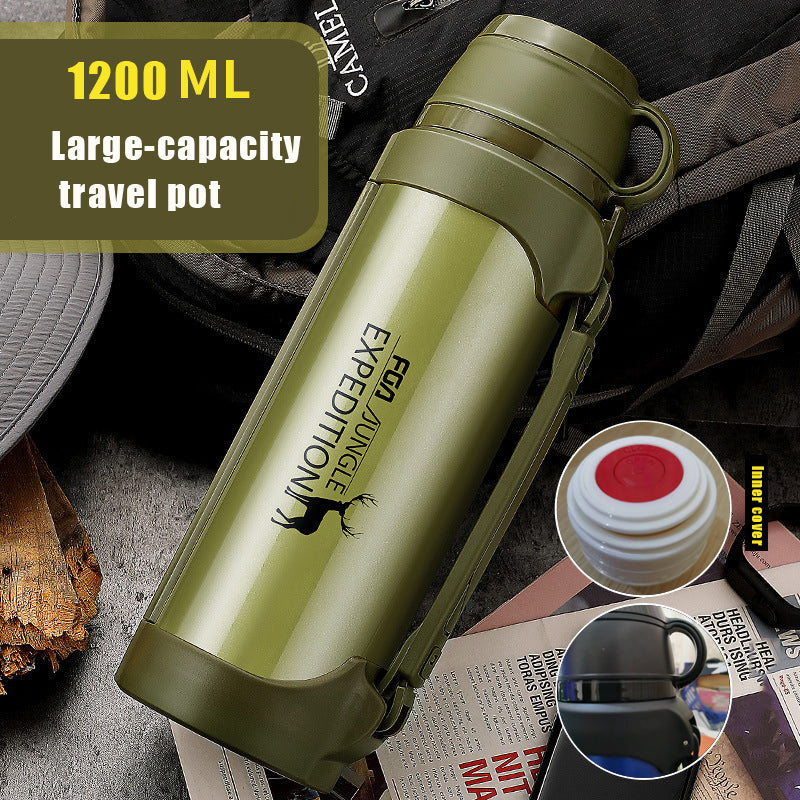 Large Insulated Stainless Steel Water Bottle with Handle – 1200ml & 1900ml, 5 Colors
