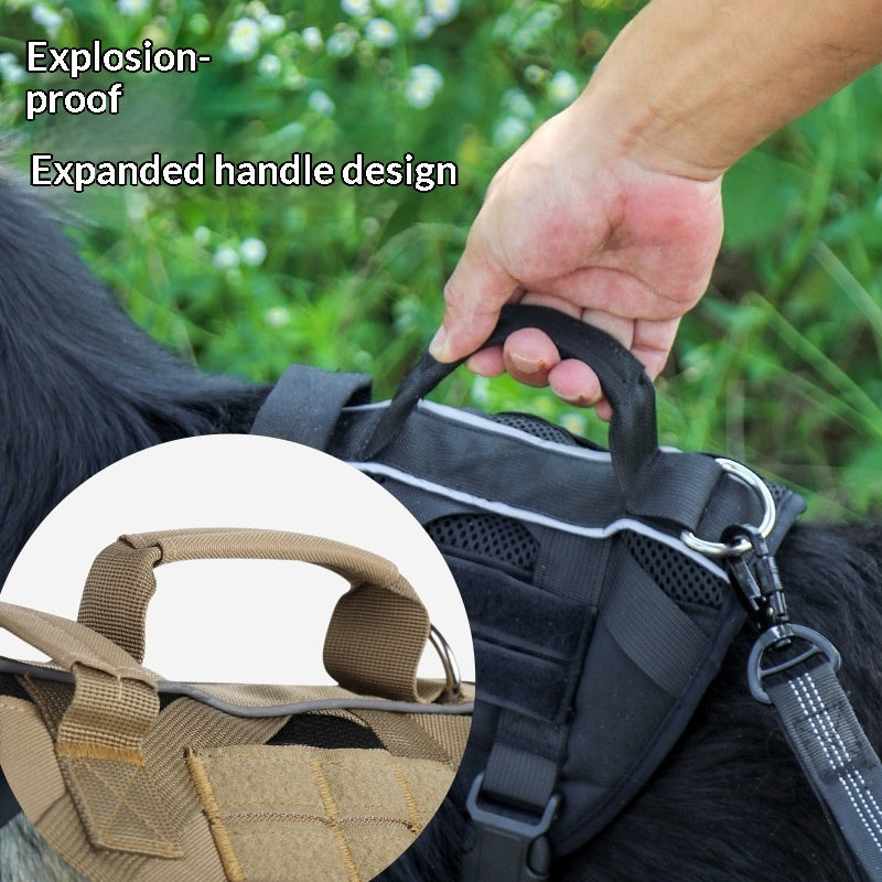 Tactical No-Pull Dog Harness | Adjustable Military Style Oxford Vest with Handle for Medium & Large Dogs – S/M/L/XL