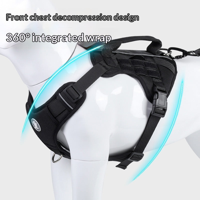 Tactical No-Pull Dog Harness – Adjustable Military Style with Handle for Large Dogs