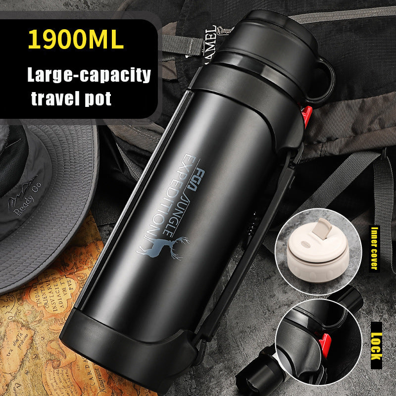 Large Insulated Stainless Steel Water Bottle with Handle – 1200ml & 1900ml, 5 Colors