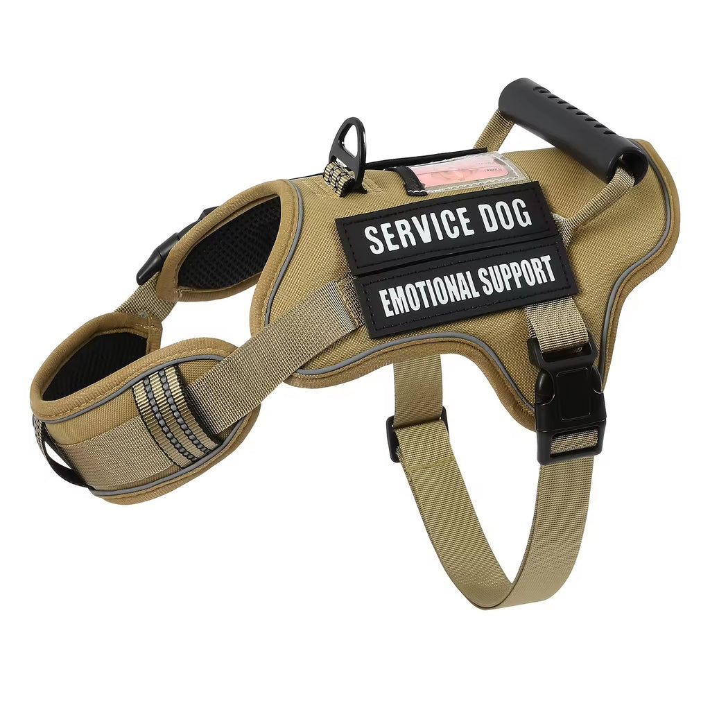 Tactical Service Dog Harness – No-Pull Adjustable Reflective Vest with Handle & Patches