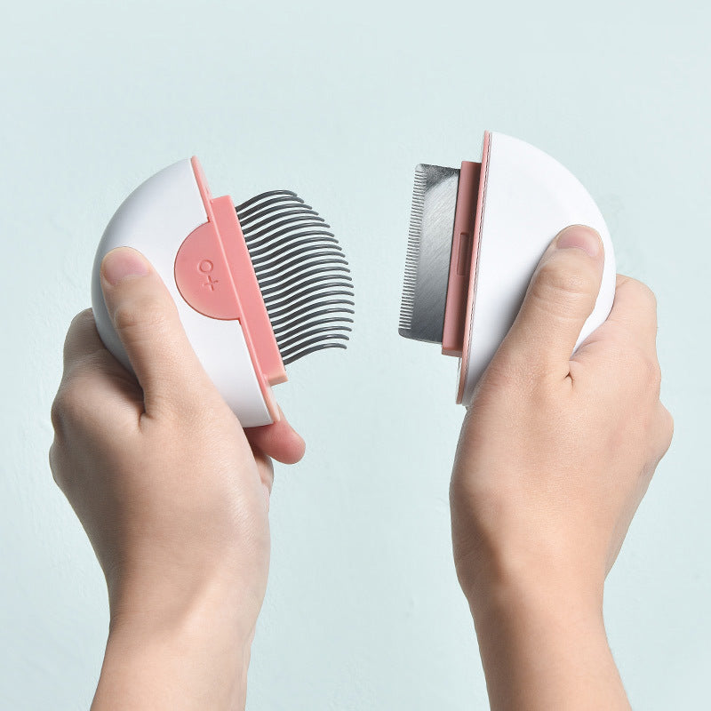 2-in-1 Cat & Dog Grooming Comb – Self-Cleaning Pet Brush for Matted Hair