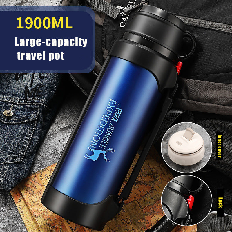 Large Insulated Stainless Steel Water Bottle with Handle – 1200ml & 1900ml, 5 Colors