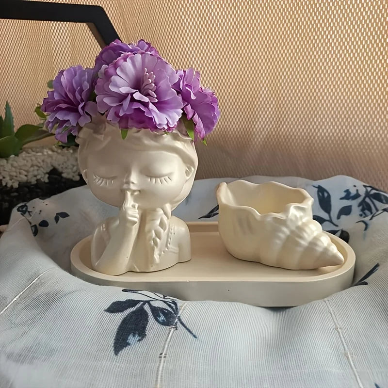 3-Piece Ocean Shell Silicone Mold Set | DIY Resin Jewelry Box, Flowerpot & Oval Tray Crafts