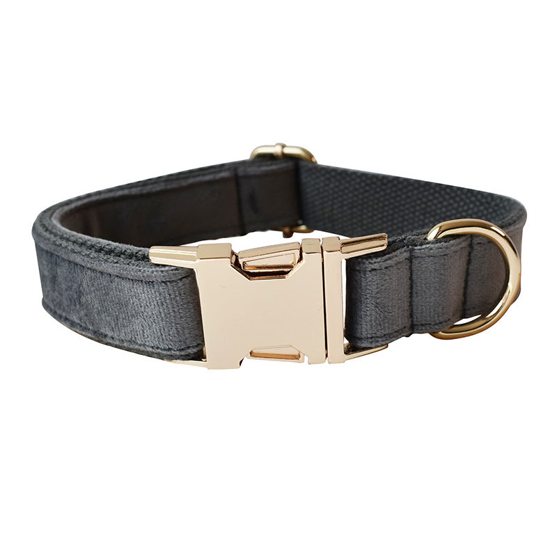 Classic Dog Collar & Leash Set – Durable Nylon with Gold Metal Buckle