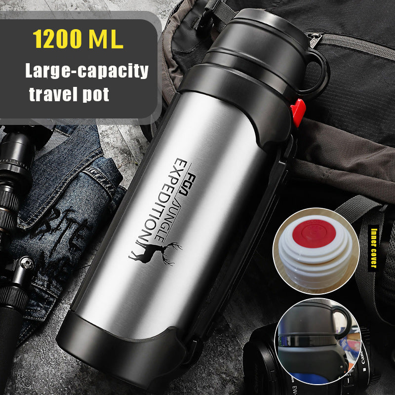 Large Insulated Stainless Steel Water Bottle with Handle – 1200ml & 1900ml, 5 Colors