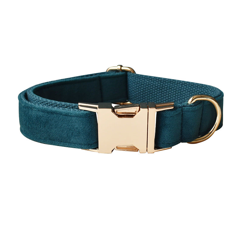 Velvet Bowtie Dog Collar & Leash Set | Elegant Gold Alloy Hardware for Small & Medium Dogs – S/M/L/XL