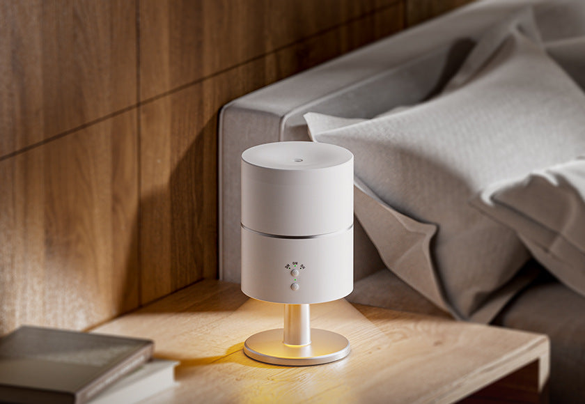 2-in-1 Desk Lamp & Ultrasonic Humidifier – Silent Night Light with Timer for Bedroom