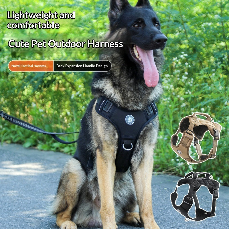 Tactical No-Pull Dog Harness | Adjustable Military Style Oxford Vest with Handle for Medium & Large Dogs – S/M/L/XL