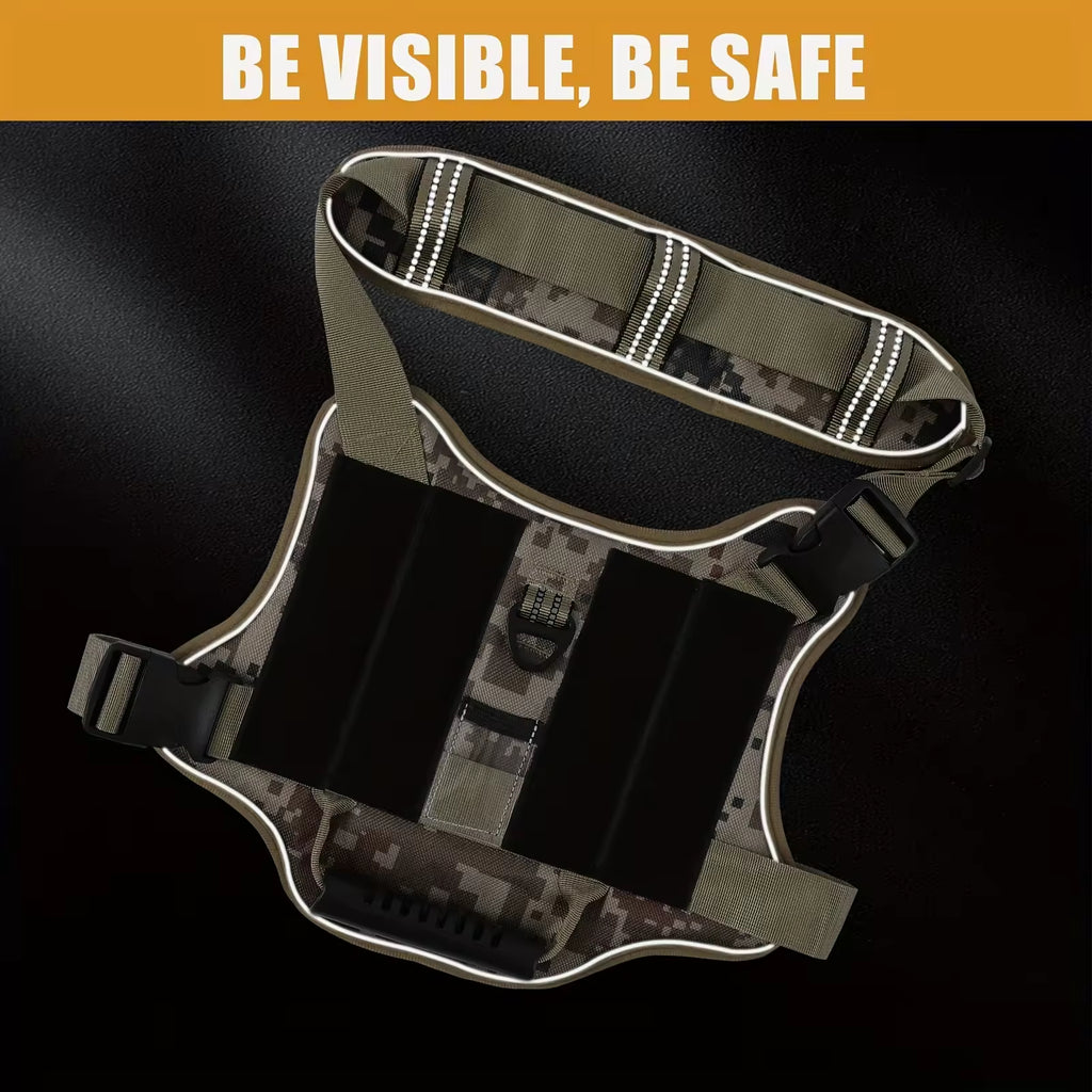 Tactical Service Dog Harness – No-Pull Adjustable Reflective Vest with Handle & Patches