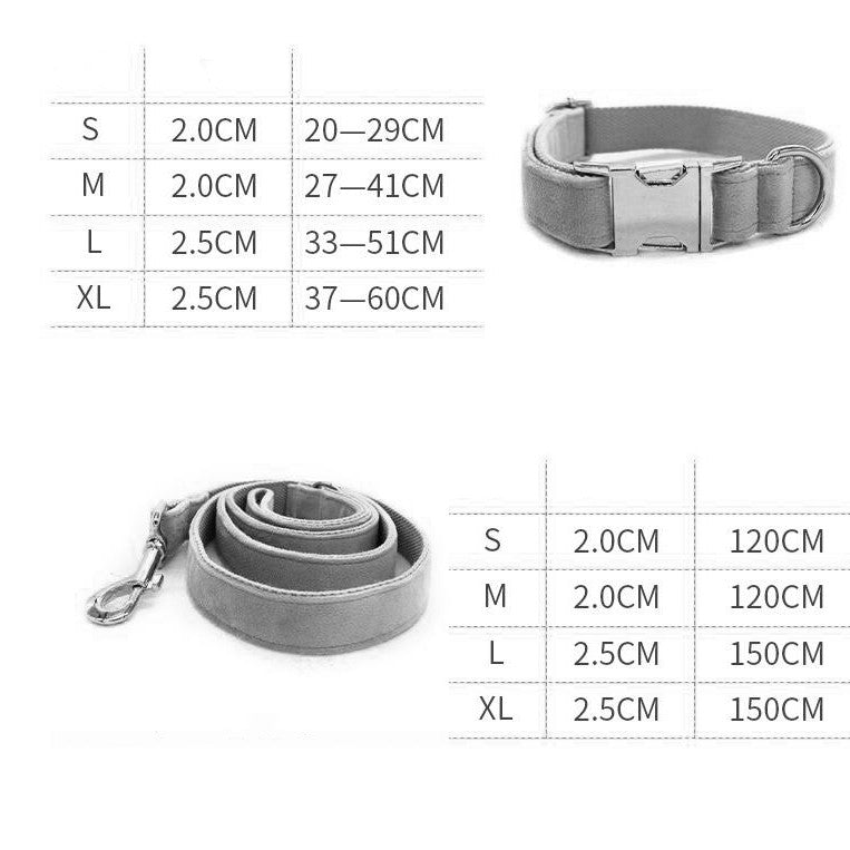 Classic Dog Collar & Leash Set – Durable Nylon with Gold Metal Buckle