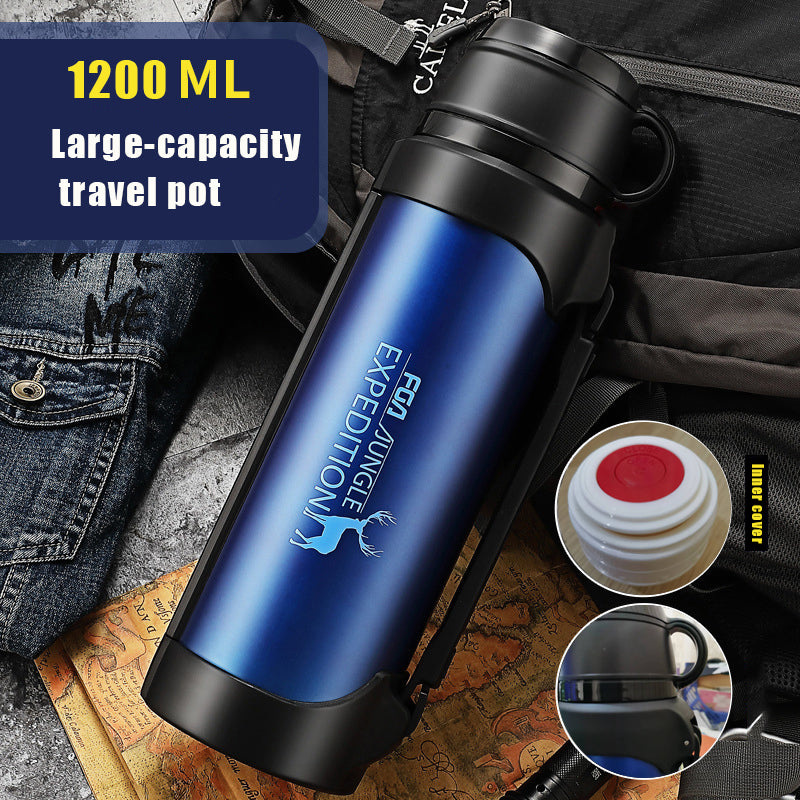 Large Insulated Stainless Steel Water Bottle with Handle – 1200ml & 1900ml, 5 Colors