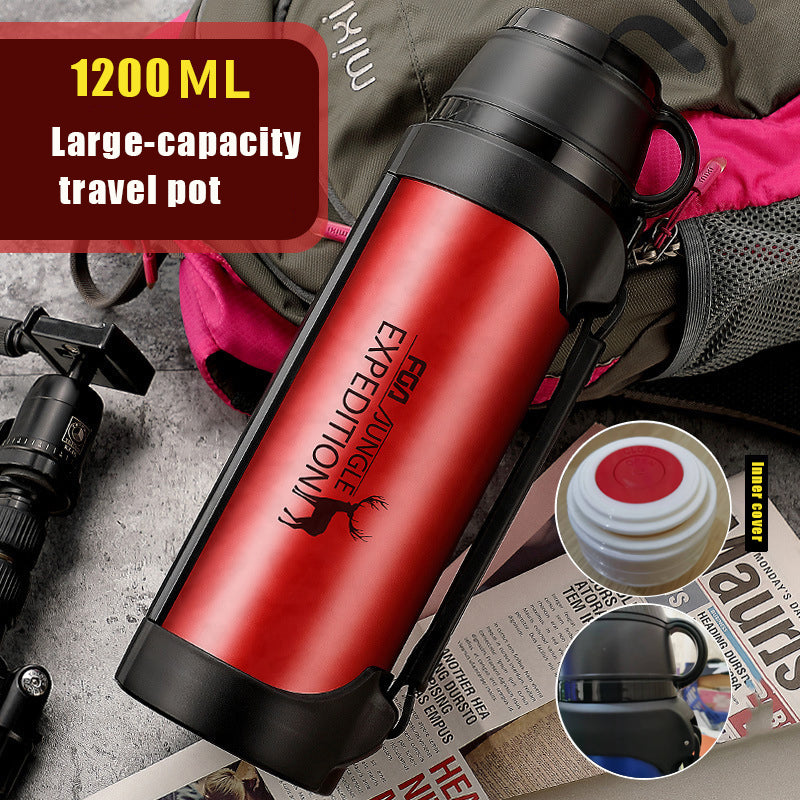 Large Insulated Stainless Steel Water Bottle with Handle – 1200ml & 1900ml, 5 Colors
