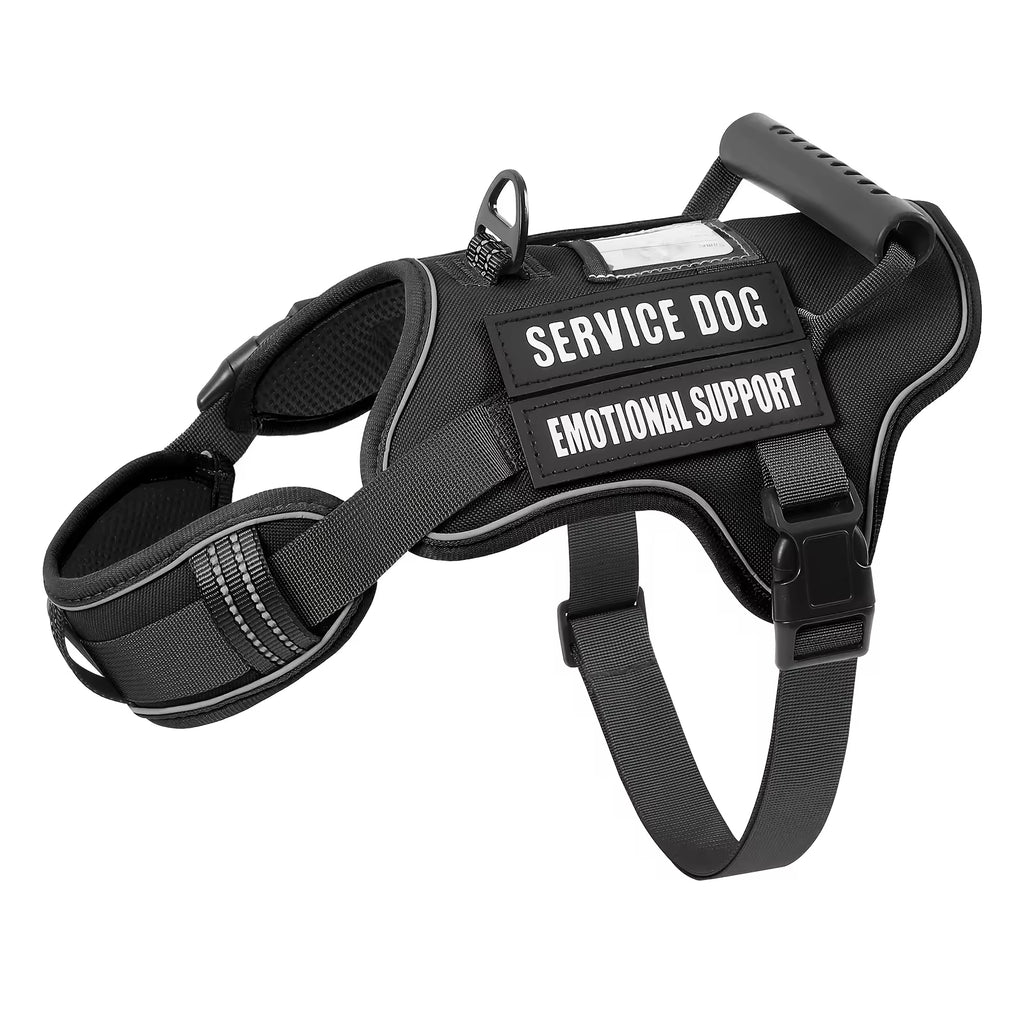 Tactical Service Dog Harness – No-Pull Adjustable Reflective Vest with Handle & Patches